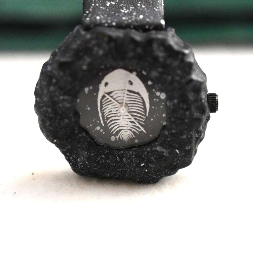 Cooper's Watchworks Rare Fossil Face Black/White Silicone Band New Battery Watch